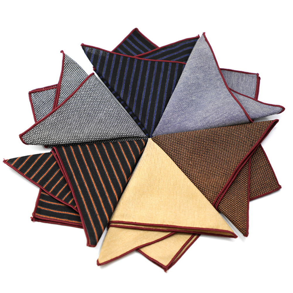 Solid Striped Brown Pocket Squ - Men'S Grooming For Wedding review and price
