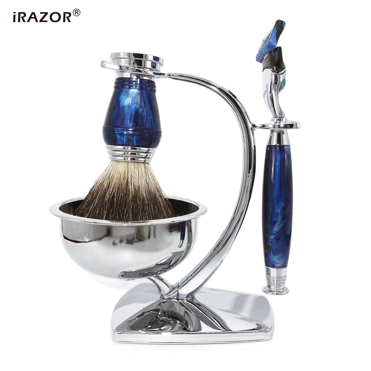 iRAZOR Royal Blue Luxury Men's - Men'S Grooming Razor Kit review and price