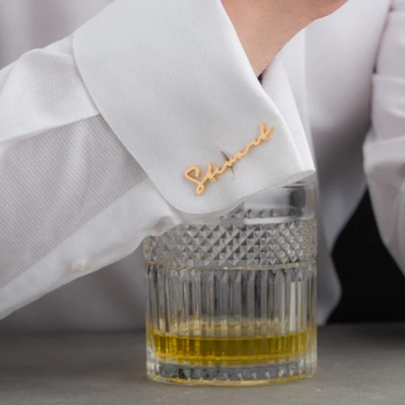 Custom Name Cufflinks 18K Gold - Men'S Grooming For Wedding review and price