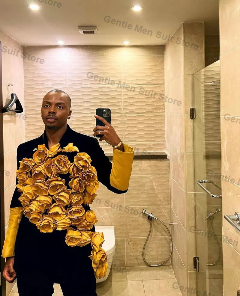 Yellow Black Men Suits Set 2 P - Men'S Grooming For Wedding review and price